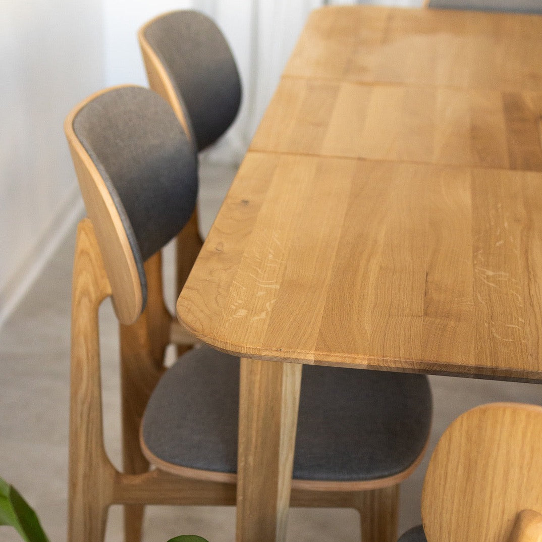 Table à manger extensible en bois massif de chêne France
